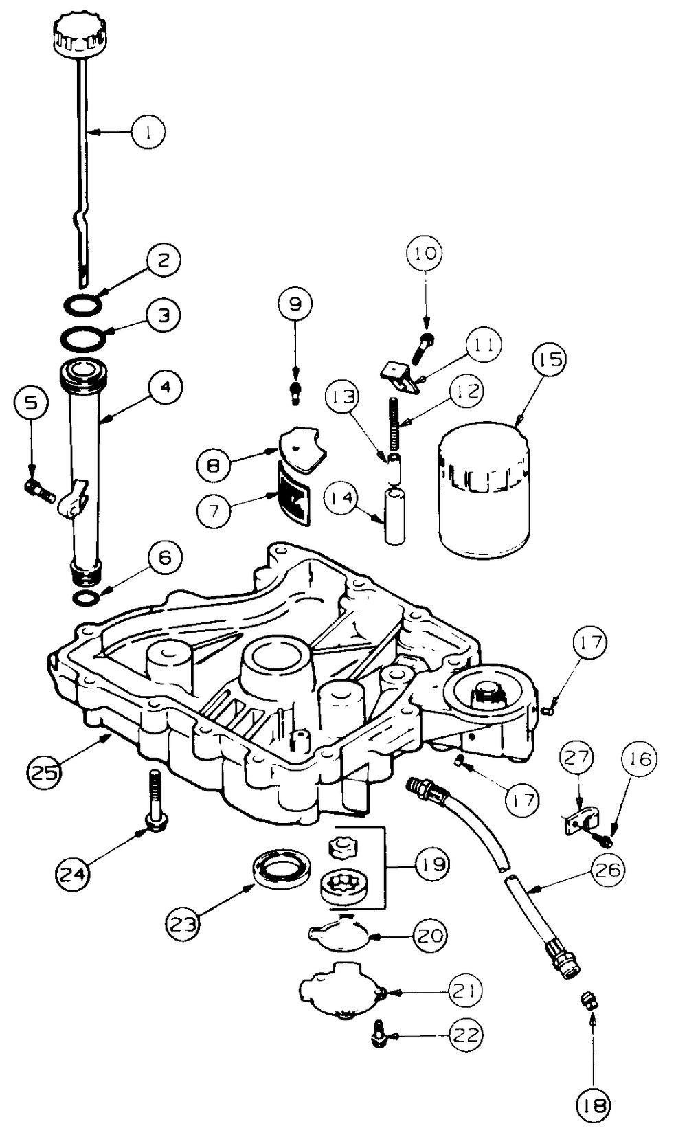 Oil Pan/Lubrication Diagram and Parts List for 4815F-PRO 556C465M100 Cub Cadet Lawn Mower